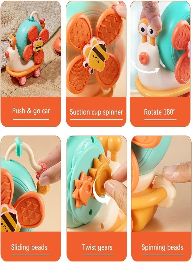 SANTALON Baby Montessori Sensory Toys - Fine Motor Skills Suction Cup Spinner Travel Toys - Toddler Activities Toys - Gifts for 6 7 8 9 10 12 18 Month Age 1 2 One Two Year Old Boys Girls Infant Bath Toys - Image 2